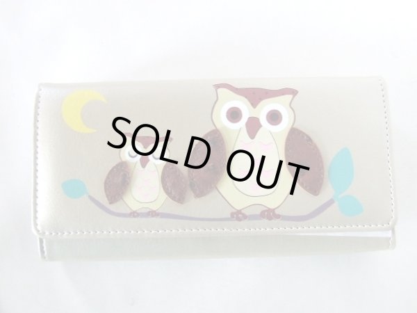 画像5: 縁起の良い親子ふくろうイラスト長財布（４色有） (5)