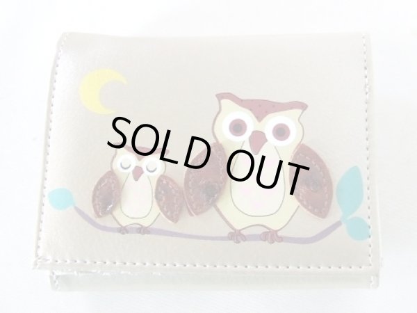 画像6: 縁起の良い親子ふくろうイラスト二つ折り財布セパレートタイプ（5色有） (6)