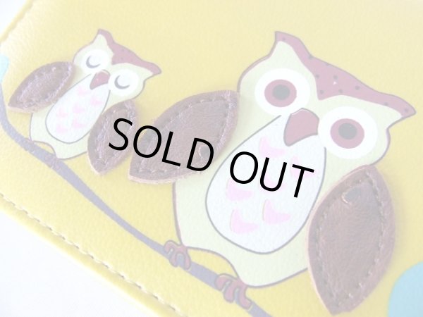 画像7: 縁起の良い親子ふくろうイラスト二つ折り財布セパレートタイプ（5色有） (7)