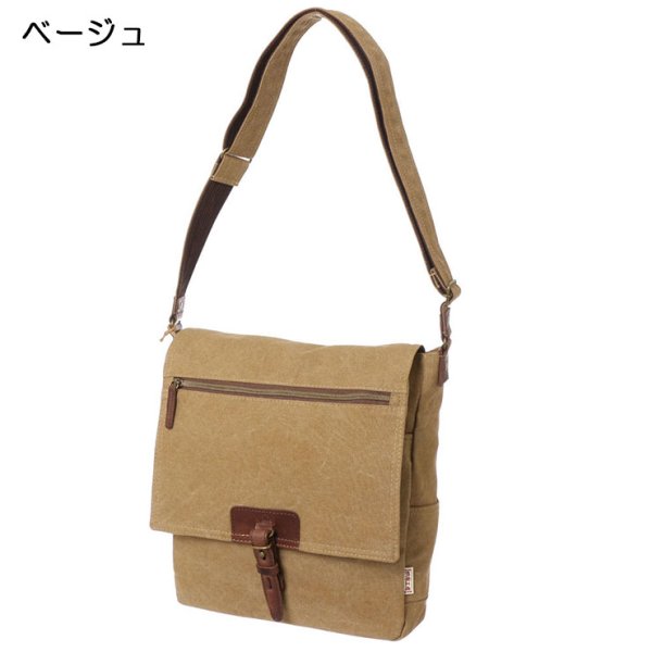 画像3: ＜sale＞ヴィンテージ感あるデザイン！しっかり丈夫な帆布工房メンズショルダーバッグ革付属（３色有） (3)