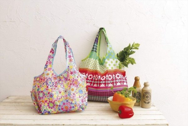 画像6: レディース向けおしゃれでかわいい2way折りたたみショッピングエコバッグ／バードソング (6)