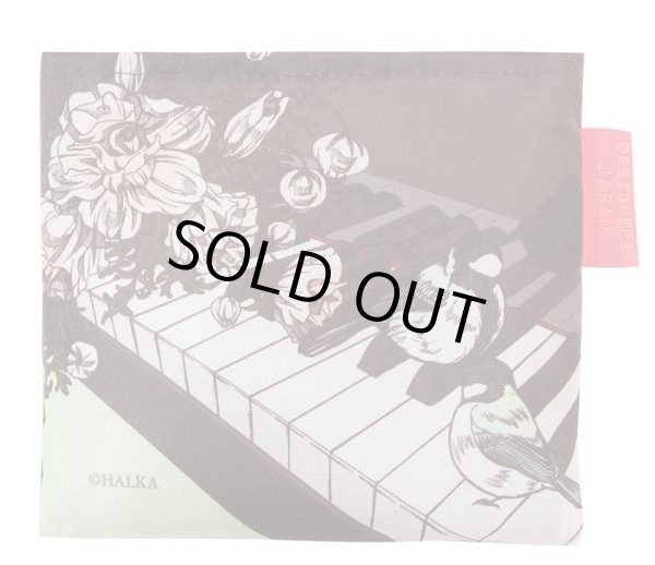 画像2: レディース向けおしゃれでかわいい2way折りたたみショッピングエコバッグ／ピアノ鍵盤【メール便ok】 (2)