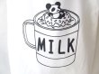 画像3: レディース＆女の子向けパンダイラスト天ファスナー帆布キャンバストートバッグ／MILK【メール便ok】 (3)