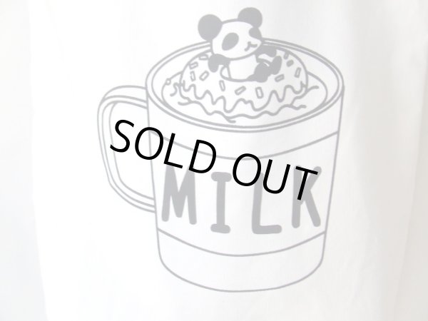 画像3: レディース＆女の子向けパンダイラスト天ファスナー帆布キャンバストートバッグ／MILK【メール便ok】 (3)