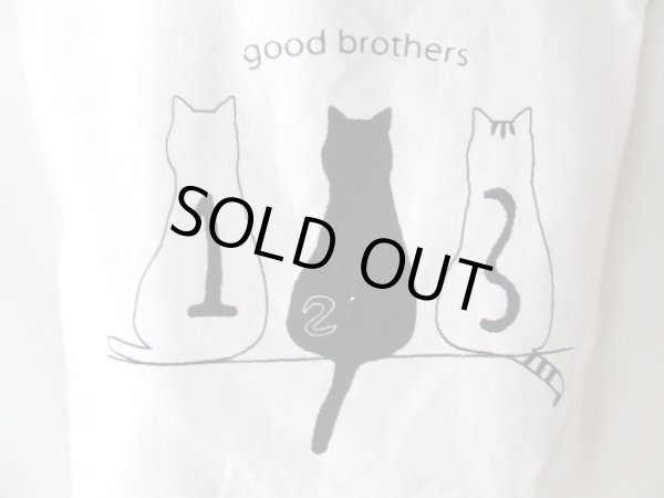 画像3: レディース＆女の子向け猫イラスト天ファスナー帆布キャンバストートバッグ／兄弟【メール便ok】 (3)