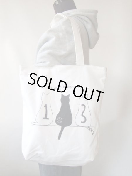 画像7: レディース＆女の子向け猫イラスト天ファスナー帆布キャンバストートバッグ／兄弟【メール便ok】 (7)