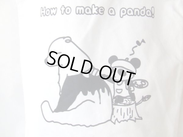 画像3: レディース＆女の子向けパンダイラスト天ファスナー帆布キャンバストートバッグ／画家【メール便ok】 (3)