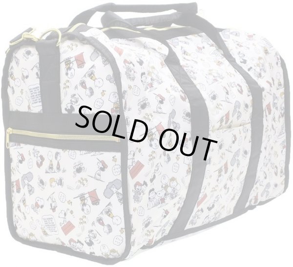 画像2: 人気キャラクタースヌーピー(SNOOPY)ポケット８個付き2WAYボストンバッグ (2)