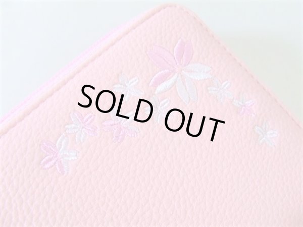 画像4: （訳あり）レディース桜柄刺繡ラウンド長財布＜送料無料＞ (4)