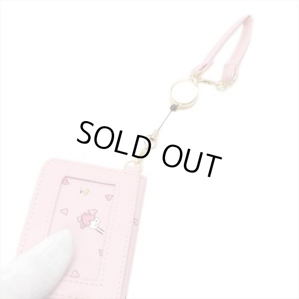 画像3: ＜訳あり＞スヌーピーリール付き両面パスケース／ハートピンク（送料無料） (3)