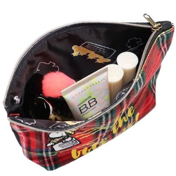 画像3: ＜送料無料＞＜値下げ＞スヌーピーSNOOPY刺繡舟形コスメポーチ／チェック (3)