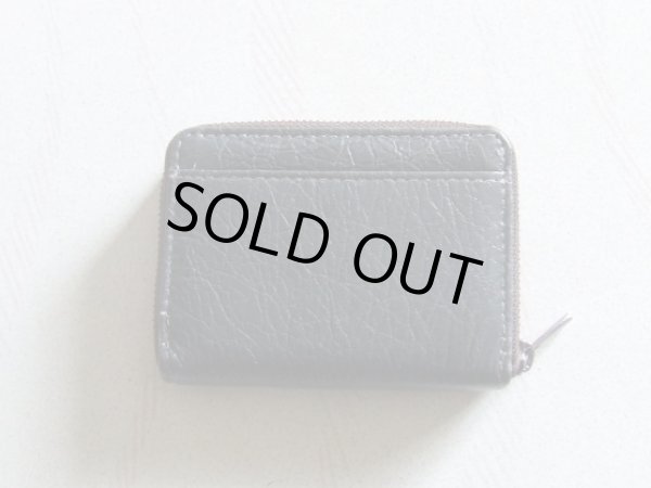 画像2: イタリアンレザー天然皮革手のひらサイズ２室式小銭入れコインケース／ネイビーグレー＜送料無料＞ (2)