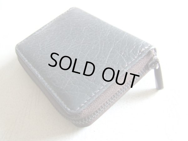 画像3: イタリアンレザー天然皮革手のひらサイズ２室式小銭入れコインケース／ネイビーグレー＜送料無料＞ (3)