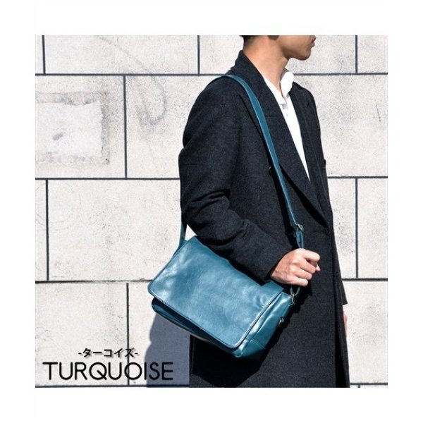 画像21: シンプルレザーかっこいい小さめサイズ合皮ショルダーバッグ（６色有） (21)