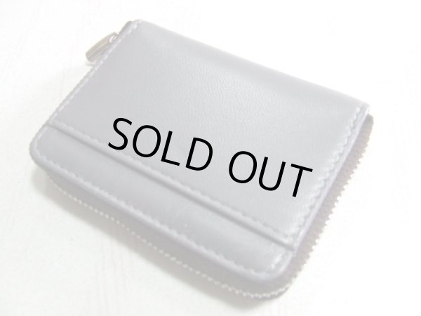 画像2: イタリアンレザー天然皮革手のひらサイズ２室式小銭入れコインケース／グレー＜送料無料＞ (2)