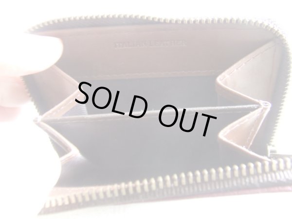 画像4: イタリアンレザー天然皮革手のひらサイズ２室式小銭入れコインケース／ワイン＜送料無料＞ (4)