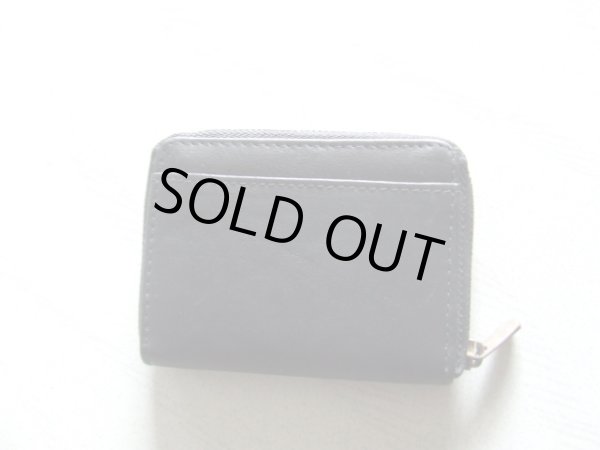 画像2: イタリアンスムースレザー天然皮革手のひらサイズ２室式小銭入れコインケース／黒＜送料無料＞ (2)