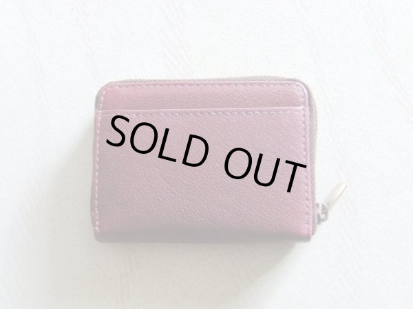 画像2: イタリアンレザー天然皮革手のひらサイズ２室式小銭入れコインケース／ワイン＜送料無料＞ (2)