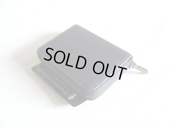 画像3: イタリアンスムースレザー天然皮革手のひらサイズ２室式小銭入れコインケース／黒＜送料無料＞ (3)