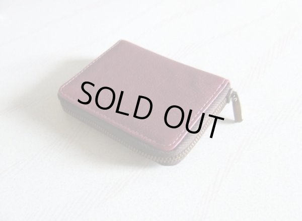 画像3: イタリアンレザー天然皮革手のひらサイズ２室式小銭入れコインケース／ワイン＜送料無料＞ (3)