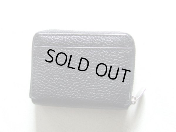 画像2: シボ感イタリアンレザー天然皮革手のひらサイズ２室式小銭入れコインケース／ブラック＜送料無料＞ (2)