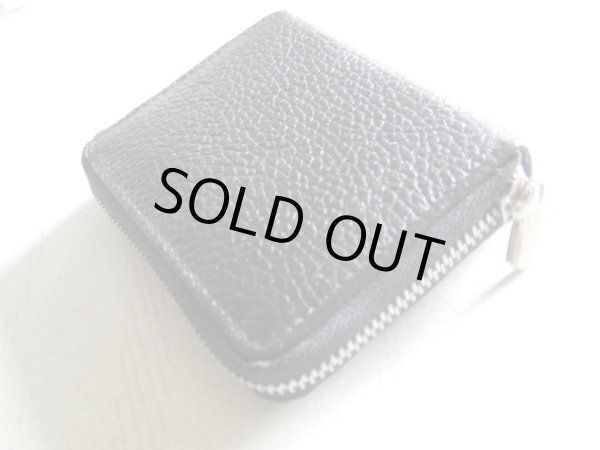 画像3: シボ感イタリアンレザー天然皮革手のひらサイズ２室式小銭入れコインケース／ブラック＜送料無料＞ (3)