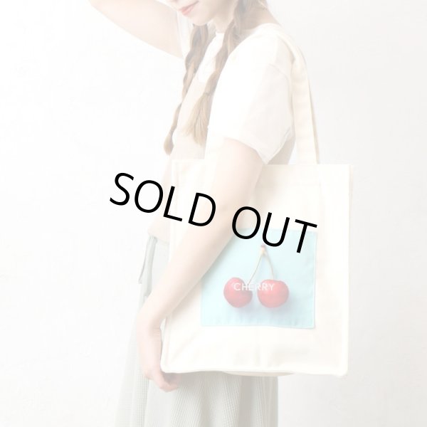 画像4: レディースかわいい果実転写刺繍トートバッグ／ストロベリー＜送料無料＞  (4)