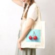 画像4: レディースかわいい果実転写刺繍トートバッグ／アップル＜送料無料＞ (4)