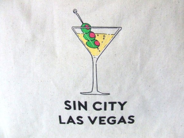 画像2: ラスベガスグラフィックキャンバストートバッグ／アイボリー (2)