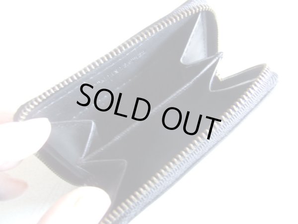 画像4: イタリアンレザー天然皮革アンティーク調ファスナー手のひらサイズ２室式小銭入れ／黒＜送料無料＞ (4)