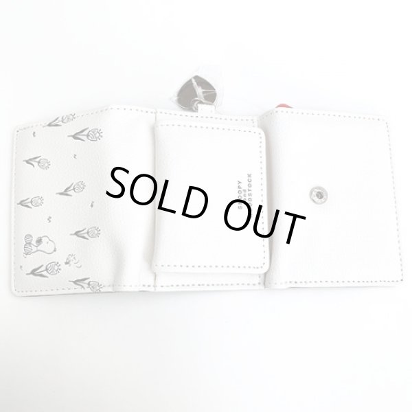 画像4: スヌーピー＆ウッドストック花柄３つ折りコンパクト財布／オフホワイト (4)