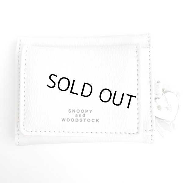 画像3: スヌーピー＆ウッドストック花柄３つ折りコンパクト財布／オフホワイト (3)