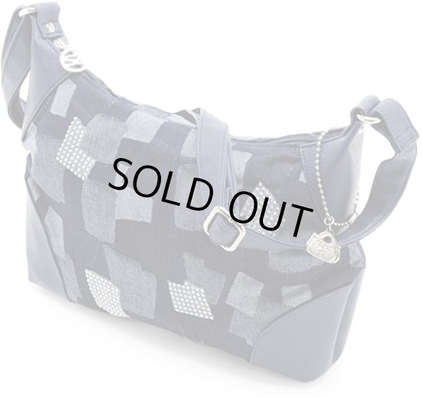 画像2: パッチワークプリント！サボイ(SAVOY)レディースデニム素材のショルダーバッグ (2)