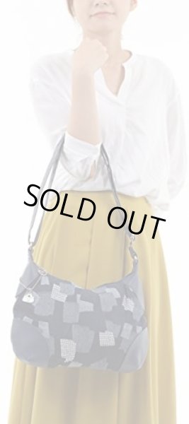 画像5: パッチワークプリント！サボイ(SAVOY)レディースデニム素材のショルダーバッグ (5)