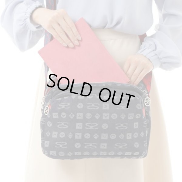 画像7: しっかり感のあるデニム生地！レディースサボイSAVOYモノグラムショルダーバッグ (7)