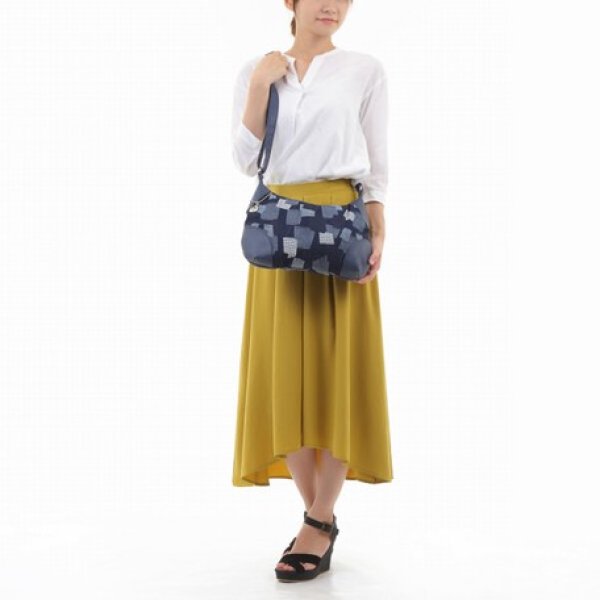 画像9: パッチワークプリント！サボイ(SAVOY)レディースデニム素材のショルダーバッグ (9)