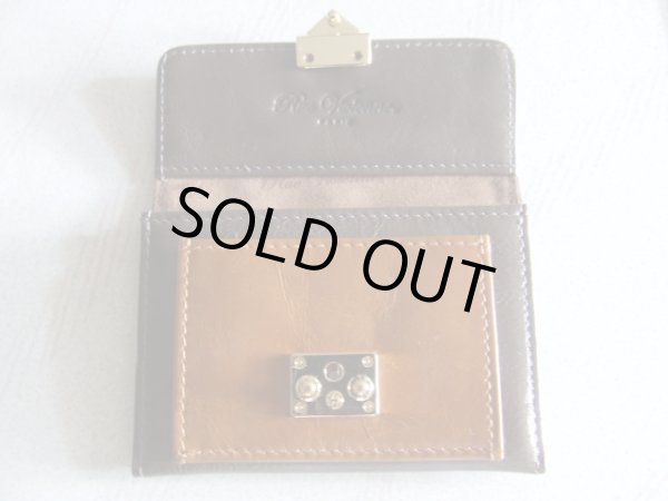 画像6: ＜訳あり＞Rue Vivienne PARIS高級感ある本革バイカラー名刺入れ／ダークブラウンｘキャメル (6)