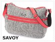 画像1: ＜sale＞サボイ(SAVOY)レディースデニム素材ロゴキルティングショルダーバッグ (1)