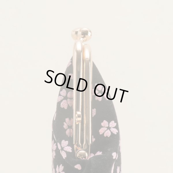 画像5: 印伝風桜水面柄レディース手のひらサイズのがま口財布（日本製） (5)