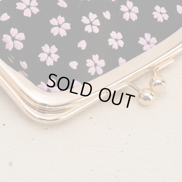 画像5: 印伝風桜水面柄レディース手のひらサイズのがま口財布（日本製） (5)