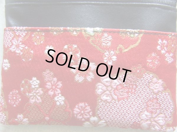 画像2: 京都西陣織　和柄四角小銭ケース＜日本製＞桜赤＜送料無料＞ (2)