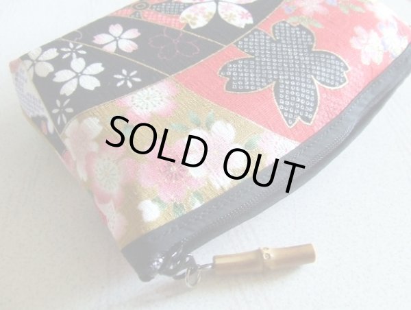 画像6: 桜を彩った華やかでかわいい金彩友禅柄アーチポーチ手づくり（日本製）＜送料無料＞ (6)