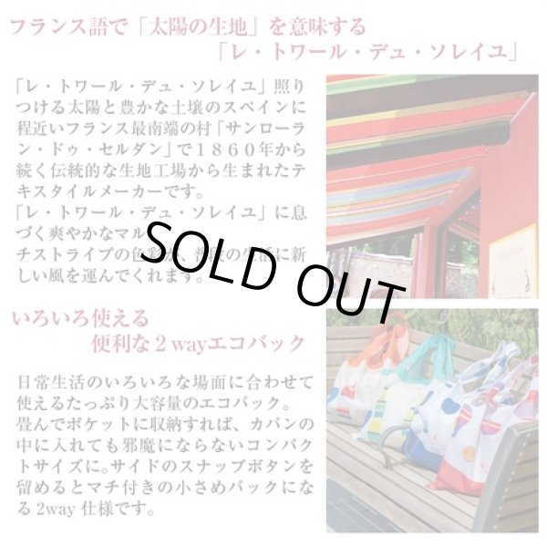 画像3: レ・トワールドュ・ソレイユおしゃれで鮮やかな2way折りたたみショッピングエコバッグ (3)