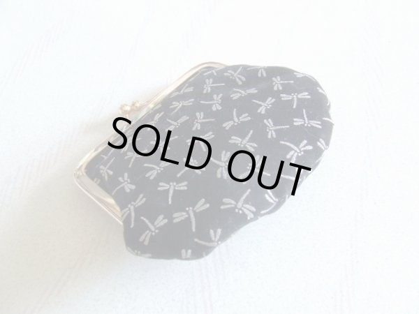 画像3: 印伝風とんぼ柄レディース手のひらサイズのがま口財布（日本製）＜送料無料＞ (3)