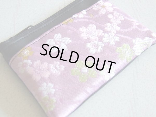 画像2: 京都西陣織　和柄四角小銭ケース＜日本製＞彩り桜＜送料無料＞  (2)