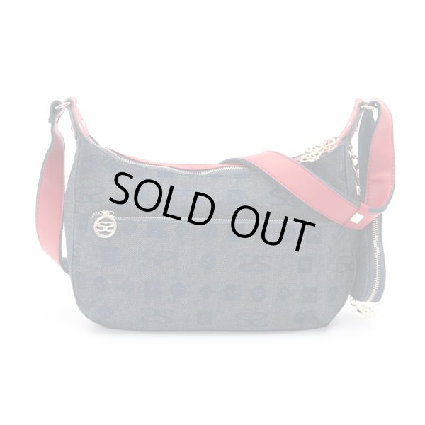 画像2: サボイSAVOYしっかり感のあるデニム生地！レディースハート型ポーチ付きモノグラムショルダーバッグ＜送料無料＞ (2)