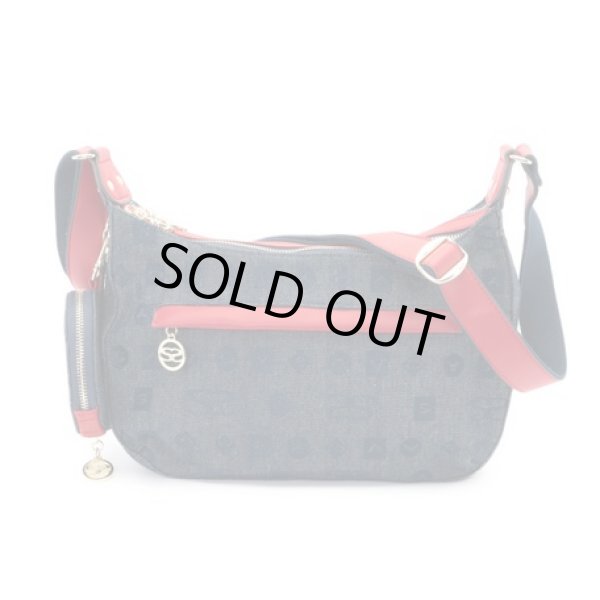 画像3: サボイSAVOYしっかり感のあるデニム生地！レディースハート型ポーチ付きモノグラムショルダーバッグ＜送料無料＞ (3)