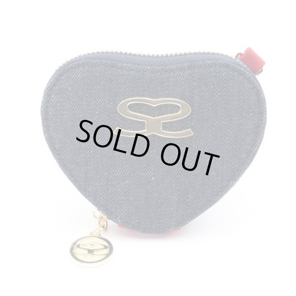 画像7: サボイSAVOYしっかり感のあるデニム生地！レディースハート型ポーチ付きモノグラムショルダーバッグ＜送料無料＞ (7)
