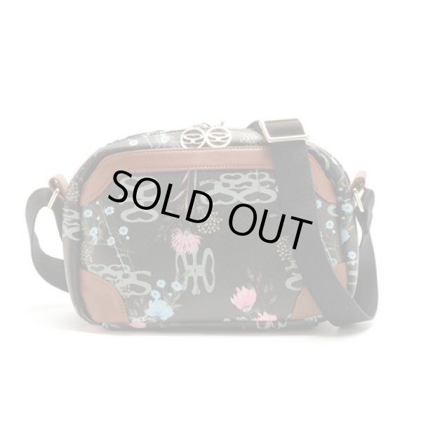画像2: サボイSAVOYレディース花柄ｘサボイロゴ合皮ショルダーバッグ＜sale＞ (2)