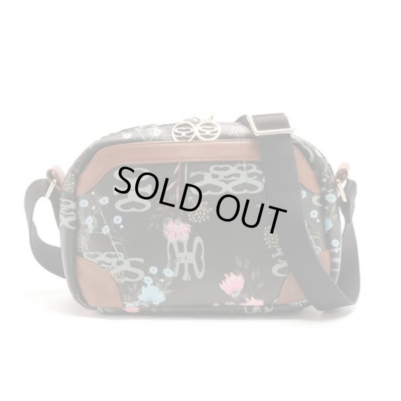 画像2: サボイSAVOYレディース花柄ｘサボイロゴ合皮ショルダーバッグ＜sale＞ (2)